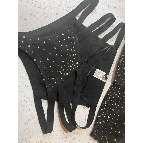 Fashion Nova icy girl Sparkly Black Swimsuit - Size Large - Excellent - Picture 5 of 8